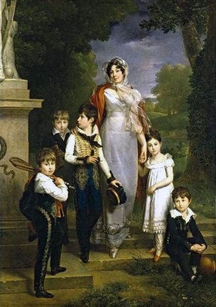 Francois Pascal Simon Gerard Portrait de la marechale Lannes et ses enfants oil painting image